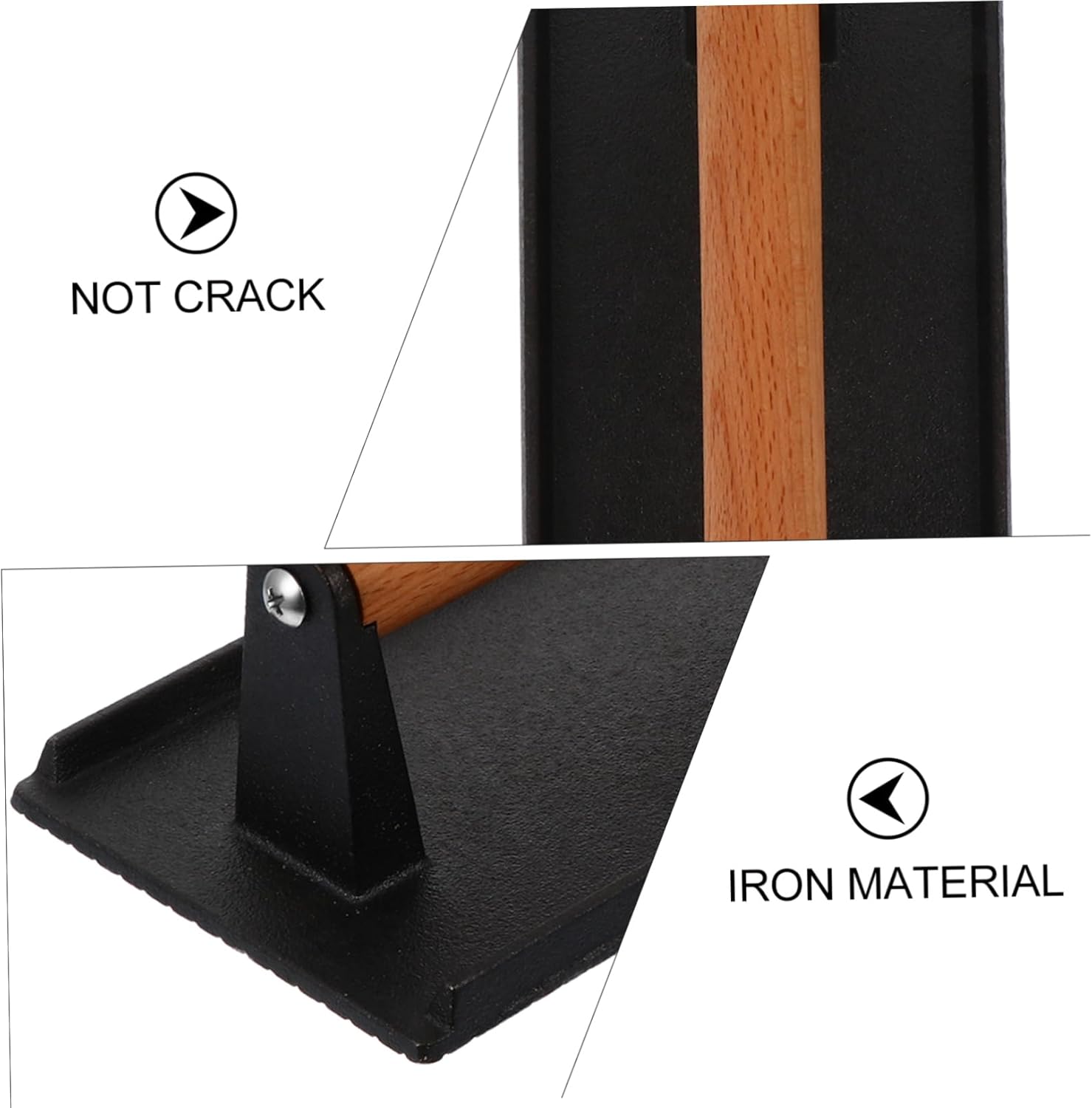 1Pc Cast Hand Held BBQ Plate with Ergonomic Handle Convenient Grill Press for Even Heating of Steaks and Meats for Outdoor Grilling and Bbqs