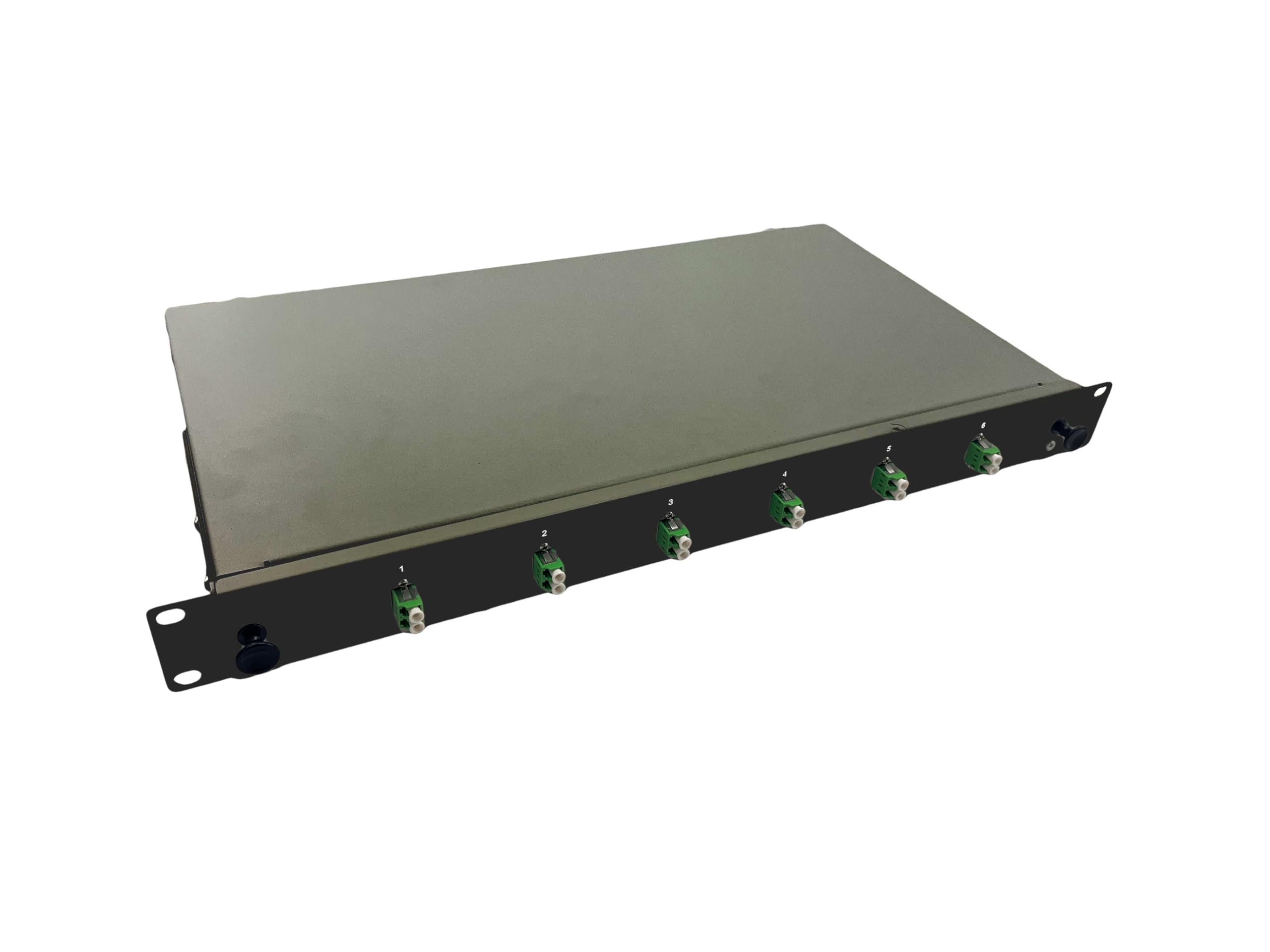helos LWL 19" Spleissbox 6 x LC/APC Duplex OS2, spleißfertig, schwarz