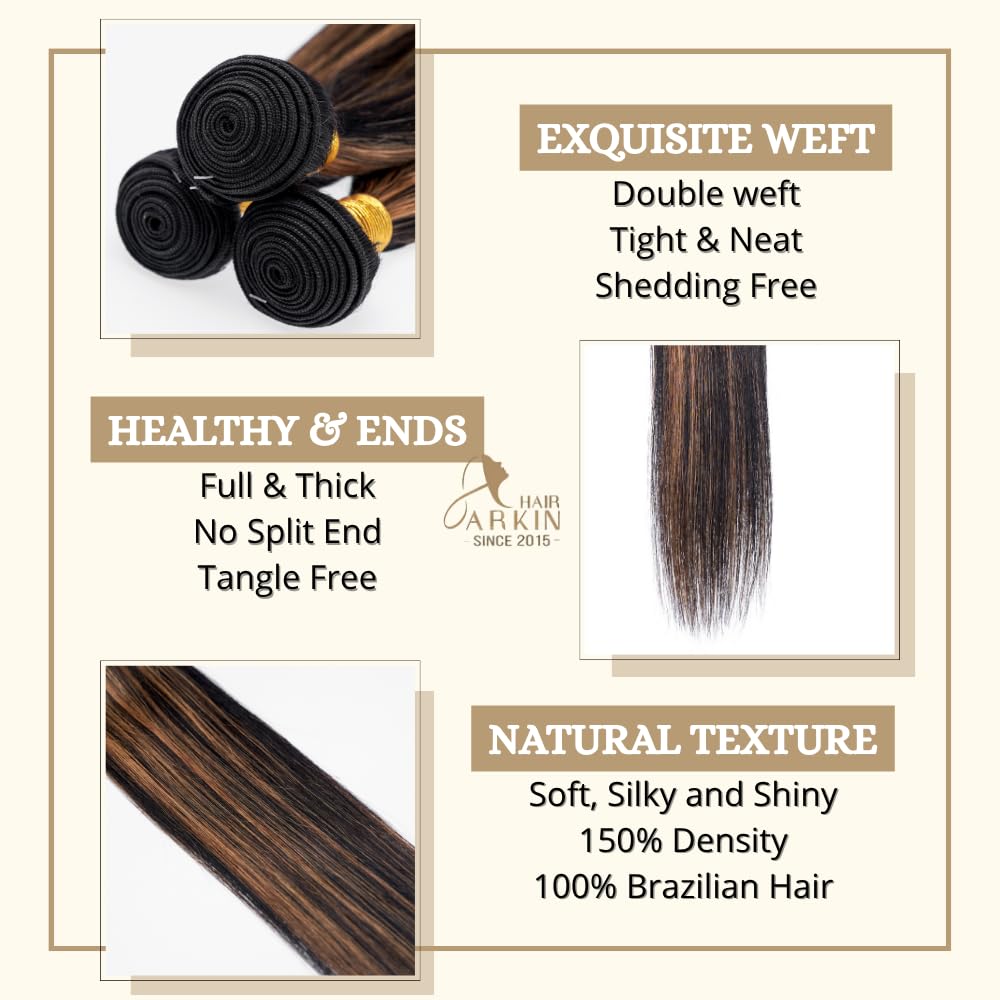 P1B/30 Straight Bundles Human Hair 100% human hair bundles Single One Bundle Straight Hair 15A Bundles straight Ombre P1B/30 12inch