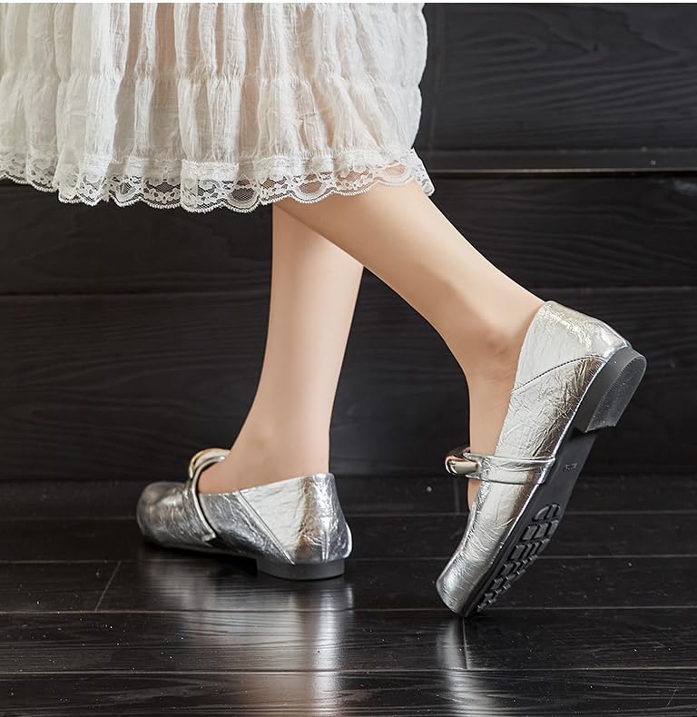 Mary Jane Shoes Women Platform Non-Slip Classics Round Toe Ankle Strap Comfort Casual Dress Work Mary Jane Flats Shoes4