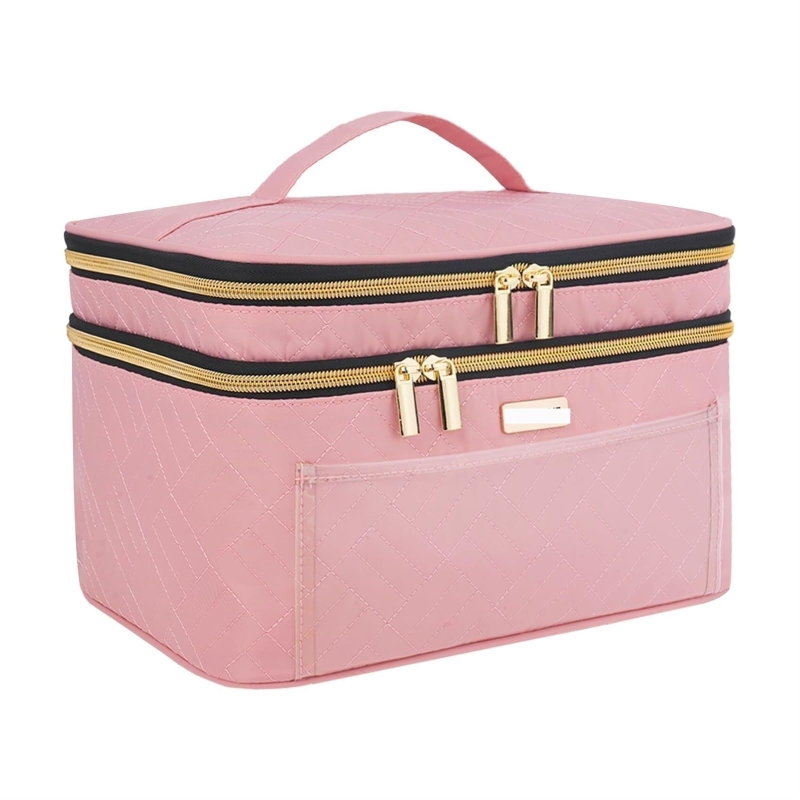 Kosmetiktasche Kulturtasche Doppellagige Reise-Kosmetiktasche for Damen, Große Kosmetiktasche, Hautpflege-Aufbewahrungstasche Schminktasche Damen(Pink)