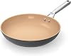 Ninja Extended Life 28cm Ceramic Frying Pan, Non-Stick (No PFAS, PFOA, Lead or Cadmium), Induction Compatible, Oven Safe Up to 285°C, Terracotta and Grey, CW90028EUI