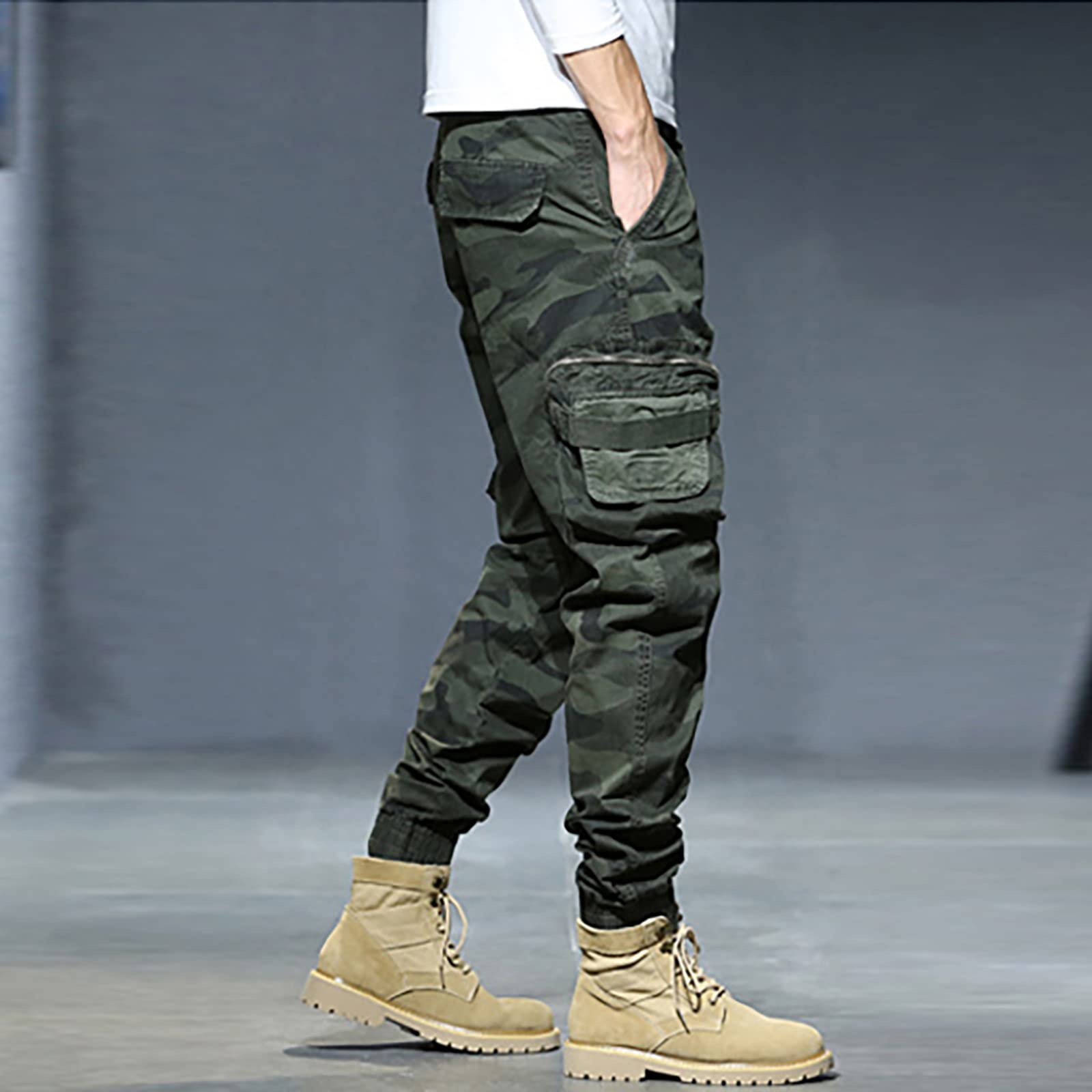 SRZYMJ Cargohosen Für Herren Jogginghose für Freizeithosen Outdoor Kleidung Trainingshose mit reißverschluss sporthosegröße Fitness Sweathose Softshellhose Thermohose Winter Trekkinghose Grün