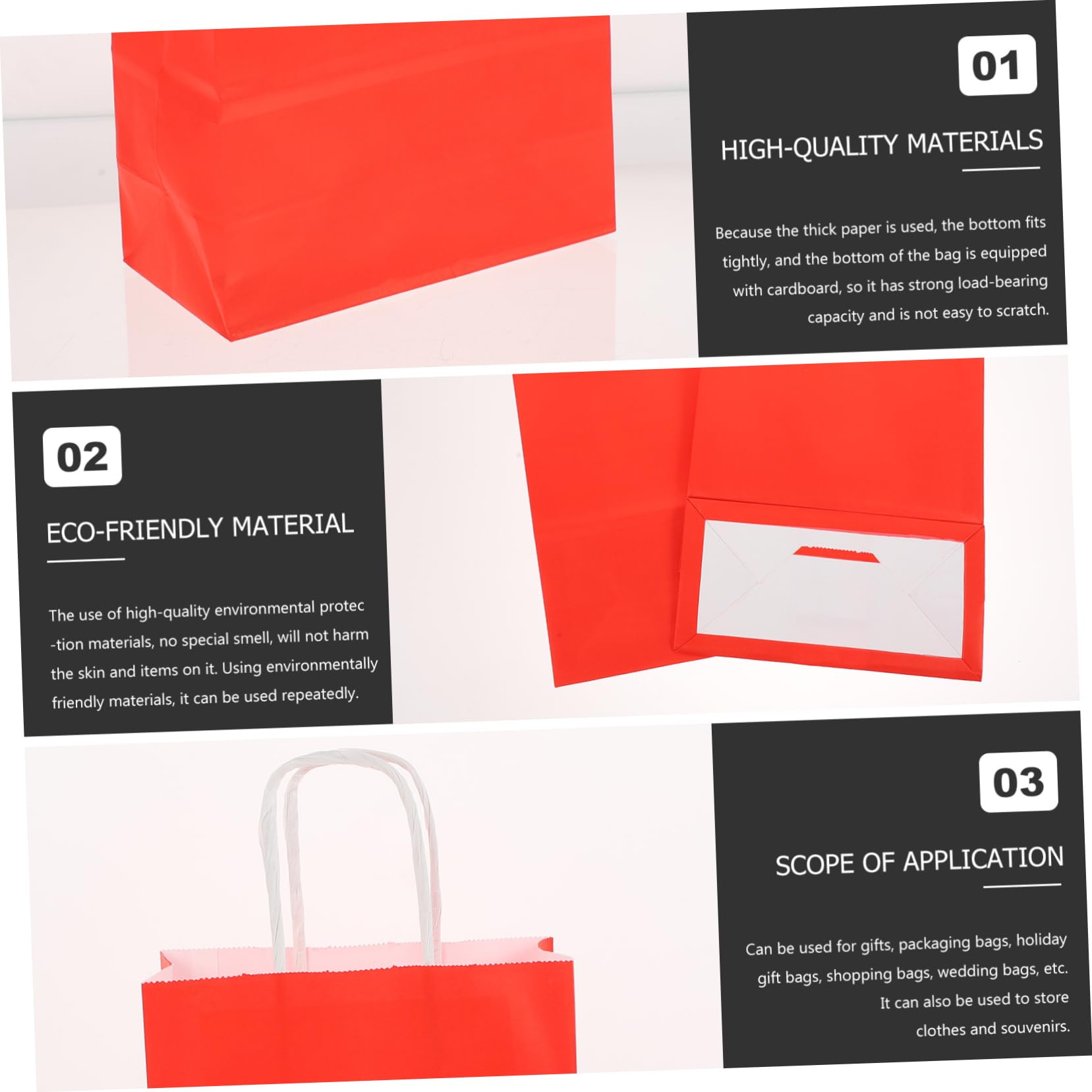 Beaupretty 75 Pièces En Papier Kraft Rouge Sachets De Bonbons En Papier Kraft Sacs De Collation De Sacs En Fourre-tout En De Noël à Emporter Rouges