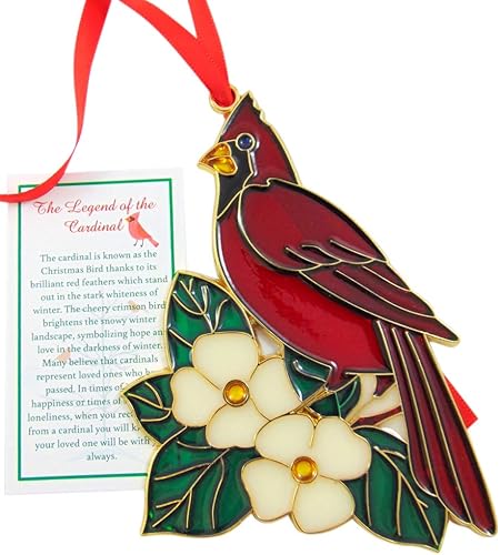 Miniatura 1 de Adorno cardenal con tarjeta de leyenda para árbol de Navidad, 5 pulgadas