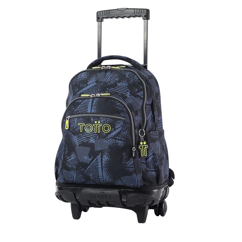TOTTO MOCHILA ESCOLAR RUEDAS STAMPIL Unisex-adulto NEGRO 60