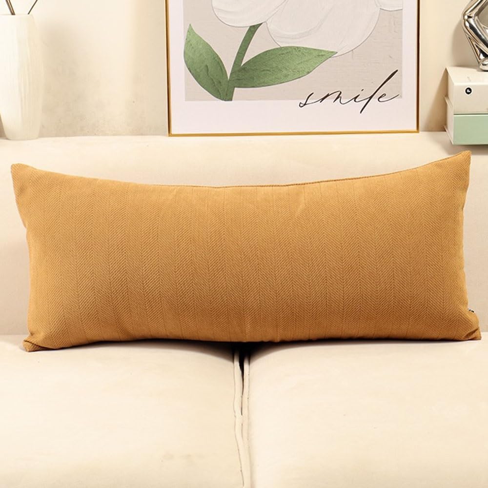 Swj-Swjssb Ginger Long Throw Pillow Cover Chenille Pillow Covers Rectangle 50X70 30X70 Cm Decorative Couch Cushion Covers With Zipper Square Pillowcase Sofa Pillow Protector Cases(,30X70 Cm)