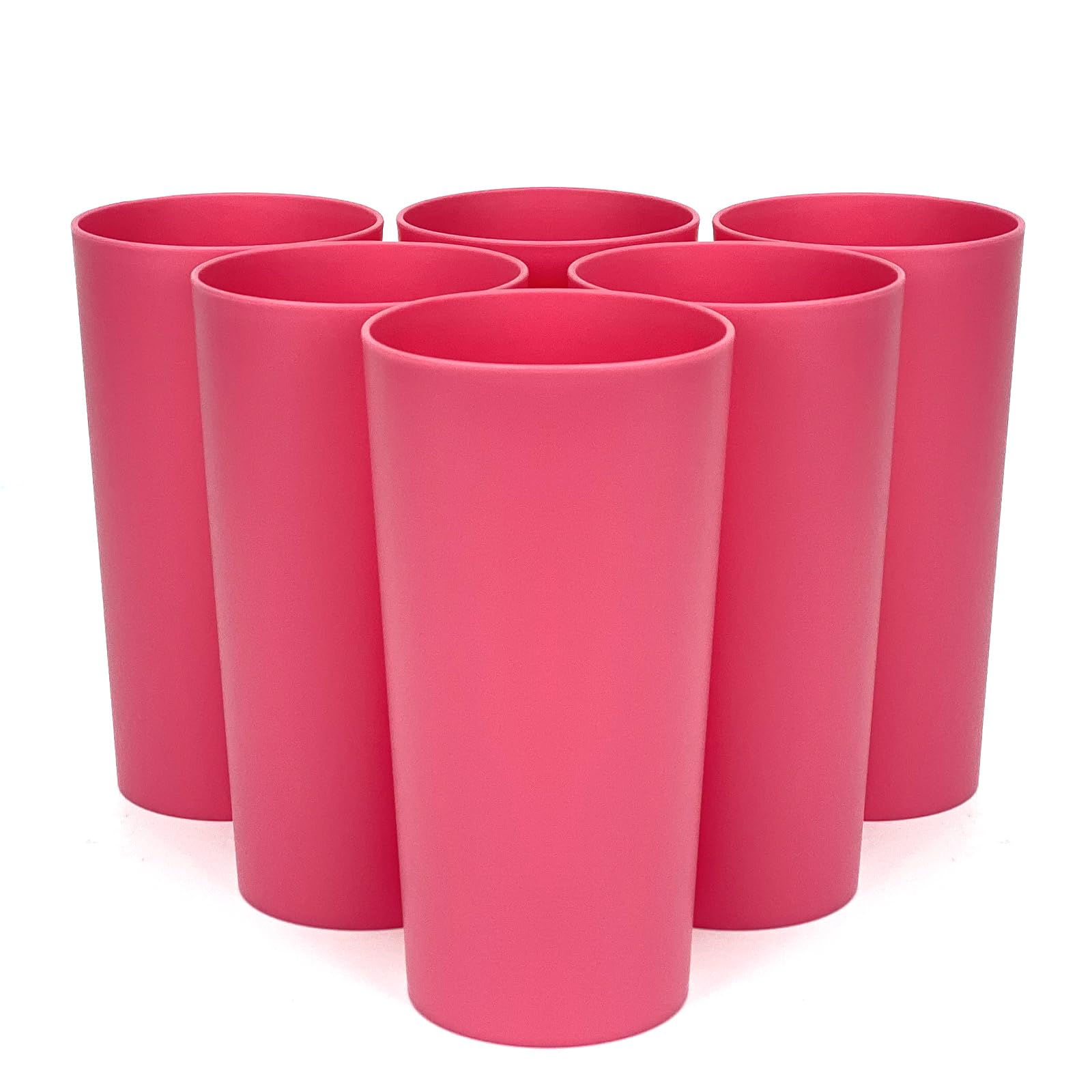 Yalin 26 Ounce Plastic Tumblers/Large Drinking Glasses/Party Cups/Iced Tea Glasses,Unbreakable, Dishwasher Safe, BPA Free,Set of 6 (Red)