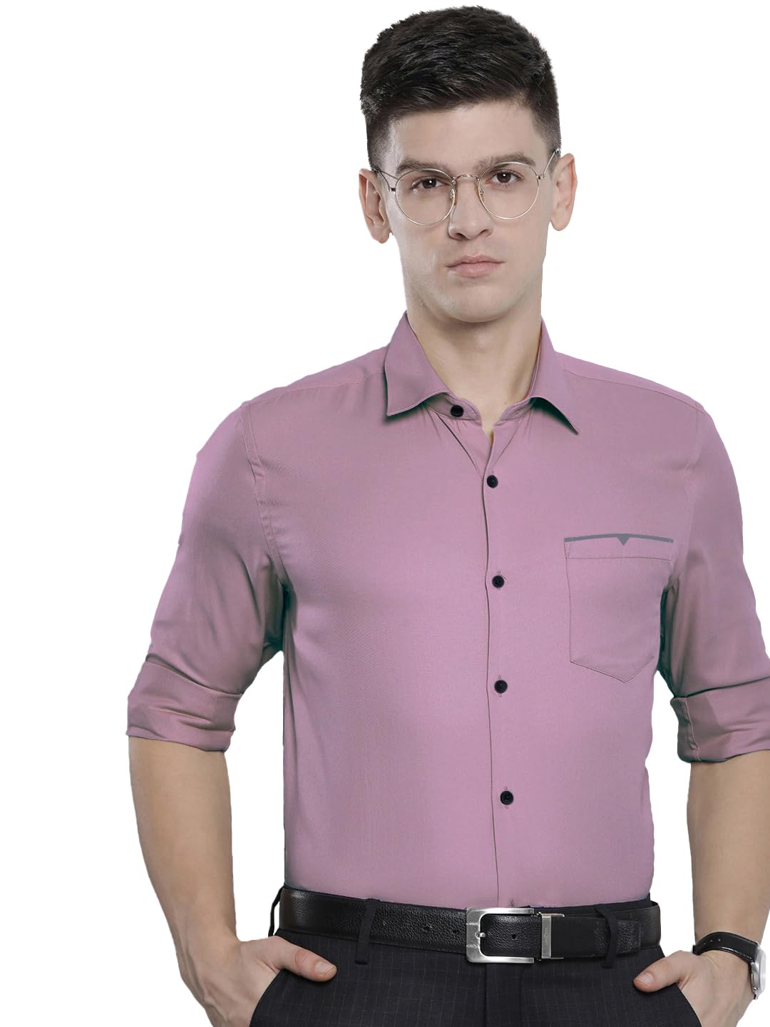 CB-COLEBROOK Shirt for Men, Solid Full Sleeves Shirt, Wrinkle Free Mens Shirts, Cotton Formal Shirts, Regular Fit Stylish Mens Shirt, Plain Formal Shirts for Men