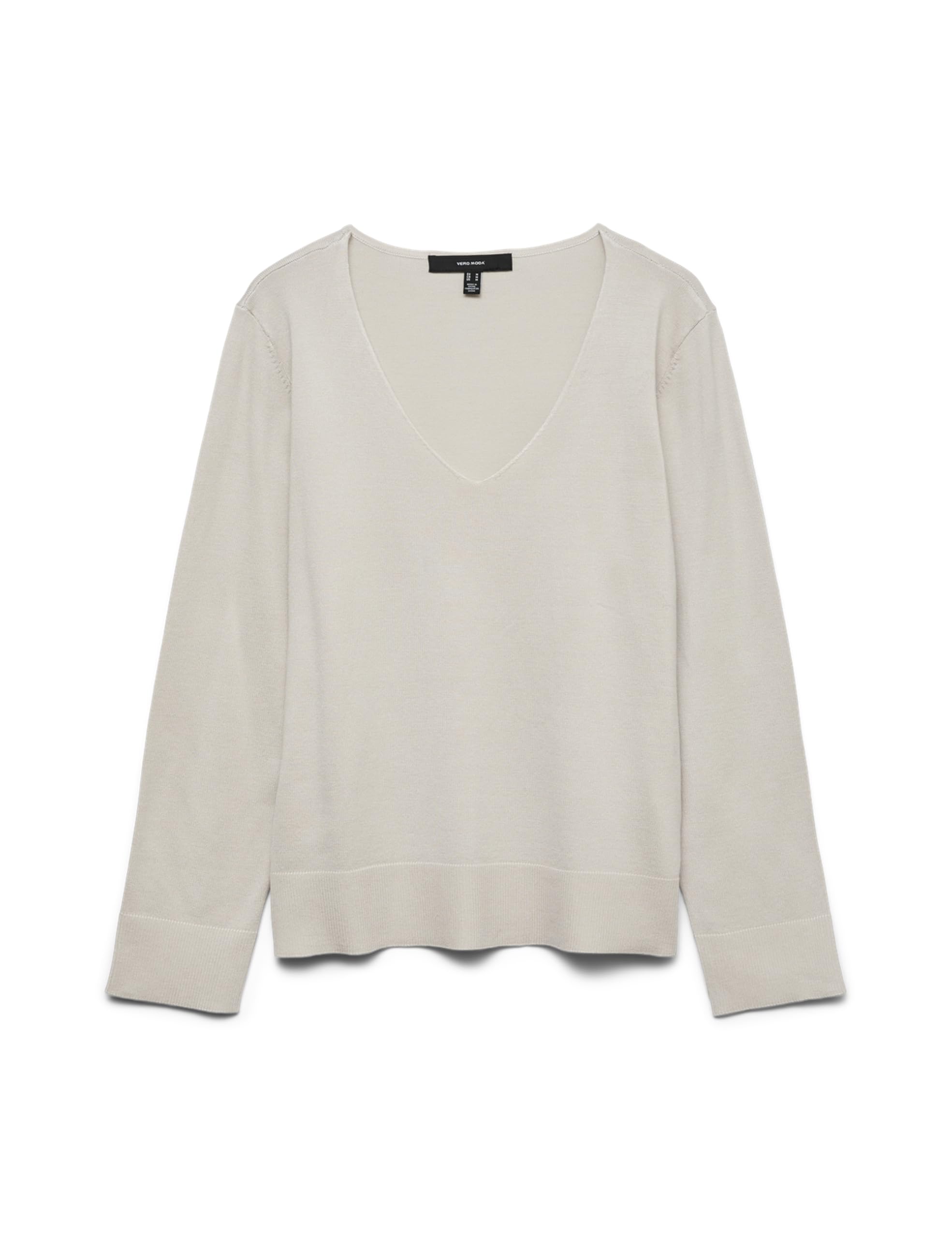 Vero Moda Women's Beige Knitted Pullover Vmsilje Knitted Pullover M, Moonbeam, M