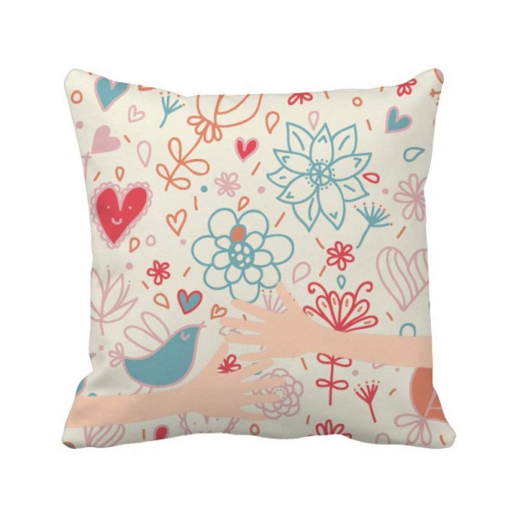 Peinture des Fleurs des Oiseaux Coussin de Couvrir en tissu jacquard artistique