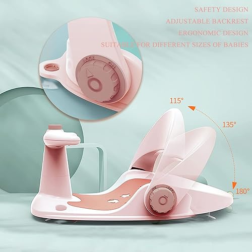 Miniatura 4 de Asiento de baño para bebé, asiento de bañera para bebé, asiento de baño infantil con antideslizante, soporte de respaldo ajustable, asiento de baño
