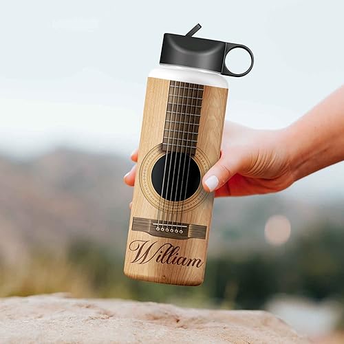 Miniatura 4 de Zocoshi Botella de agua de guitarra personalizada Información nutricional de guitarrista, regalos personalizados  Regalos para guitarristas hombres,