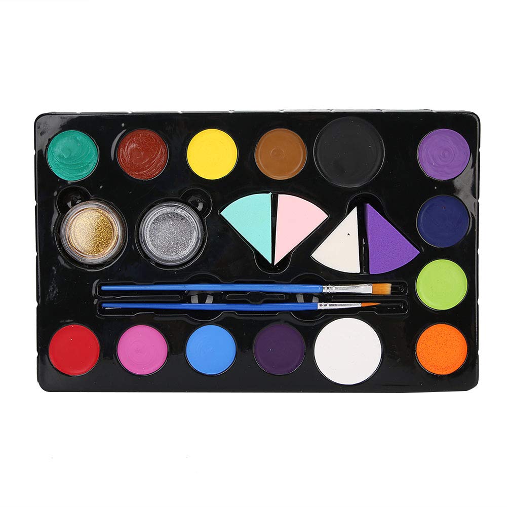 Set di pigmenti per pittura per il corpo e il viso in 14 colori Set di strumenti per pittura cosplay per trucco di Halloween