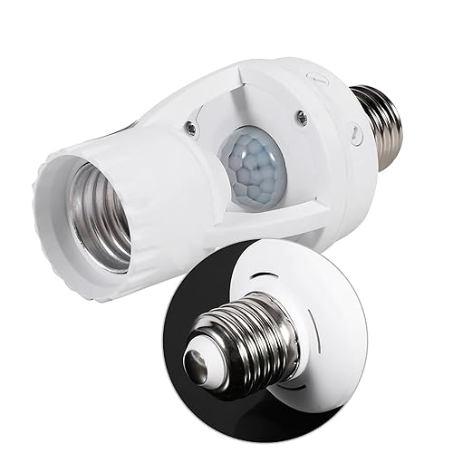 Miniatura 4 de BORDSTRACT AC110-240V E27 Sensor de movimiento infrarrojo LED lámpara titular de la bombilla zócalo