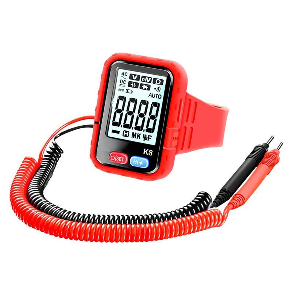 Multímetro Digital de Pulsera Recargable para Trabajos en Altitud. Probador Portátil de Resistencia y Continuidad.