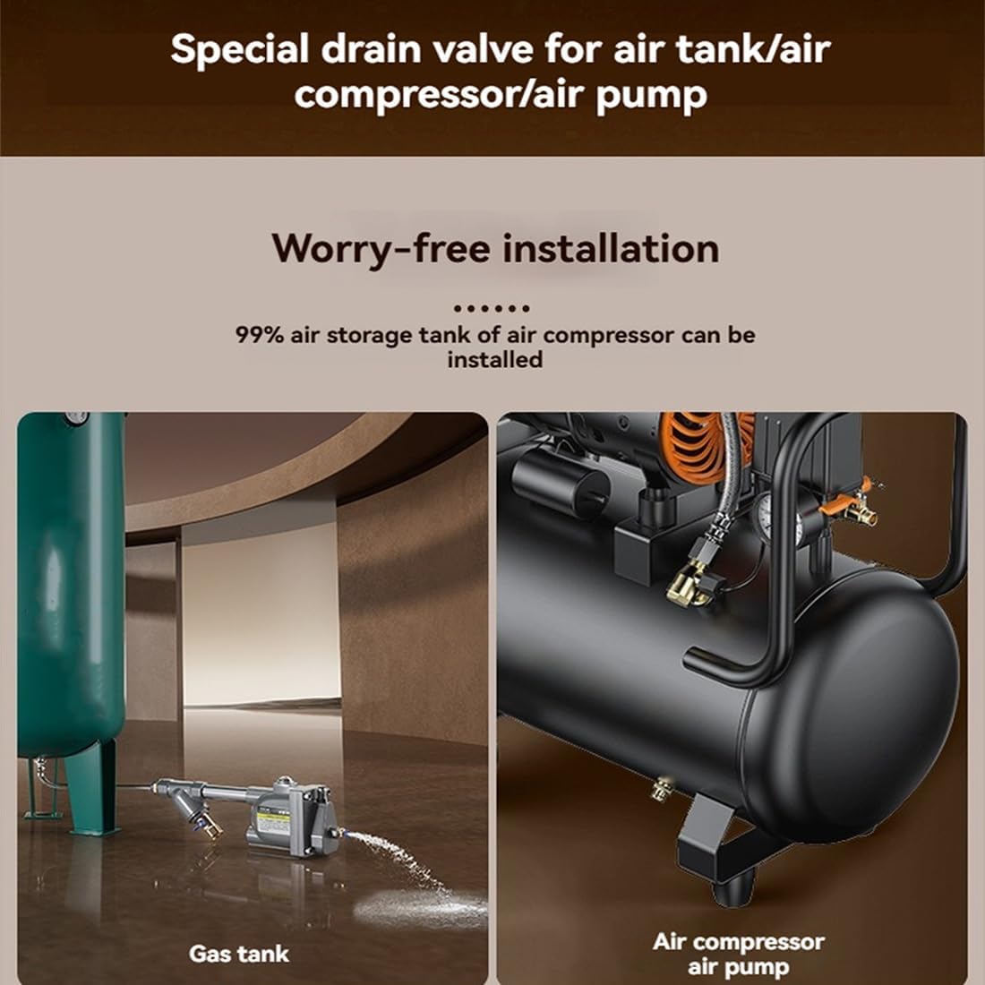Zero Air Loss Automatic Drain Valve, 2026 New Air Compressor Automatic Drain Valve, Anti-Clogging Dual Filtration Design, No Electricity Required, for Long-Term Stability (Blue A)