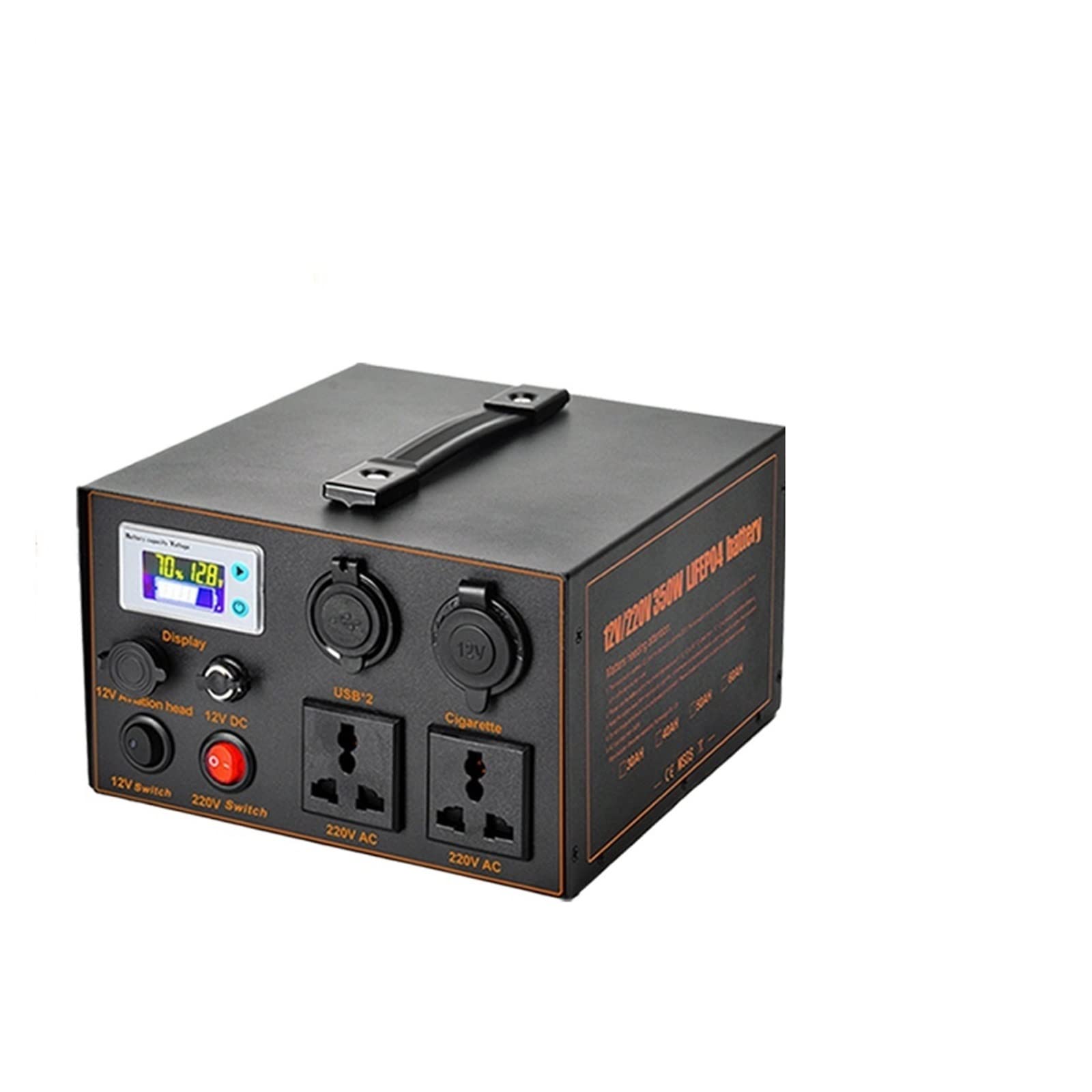 PROPFE Camping Power Bank 110 V 220 V 500 W przenośny generator solarny 4 baterie stacja zasilania 350 W oświetlenie awaryjne na zewnątrz (kolor: 500 W 640Wh Lifepo4, rozmiar: UK)