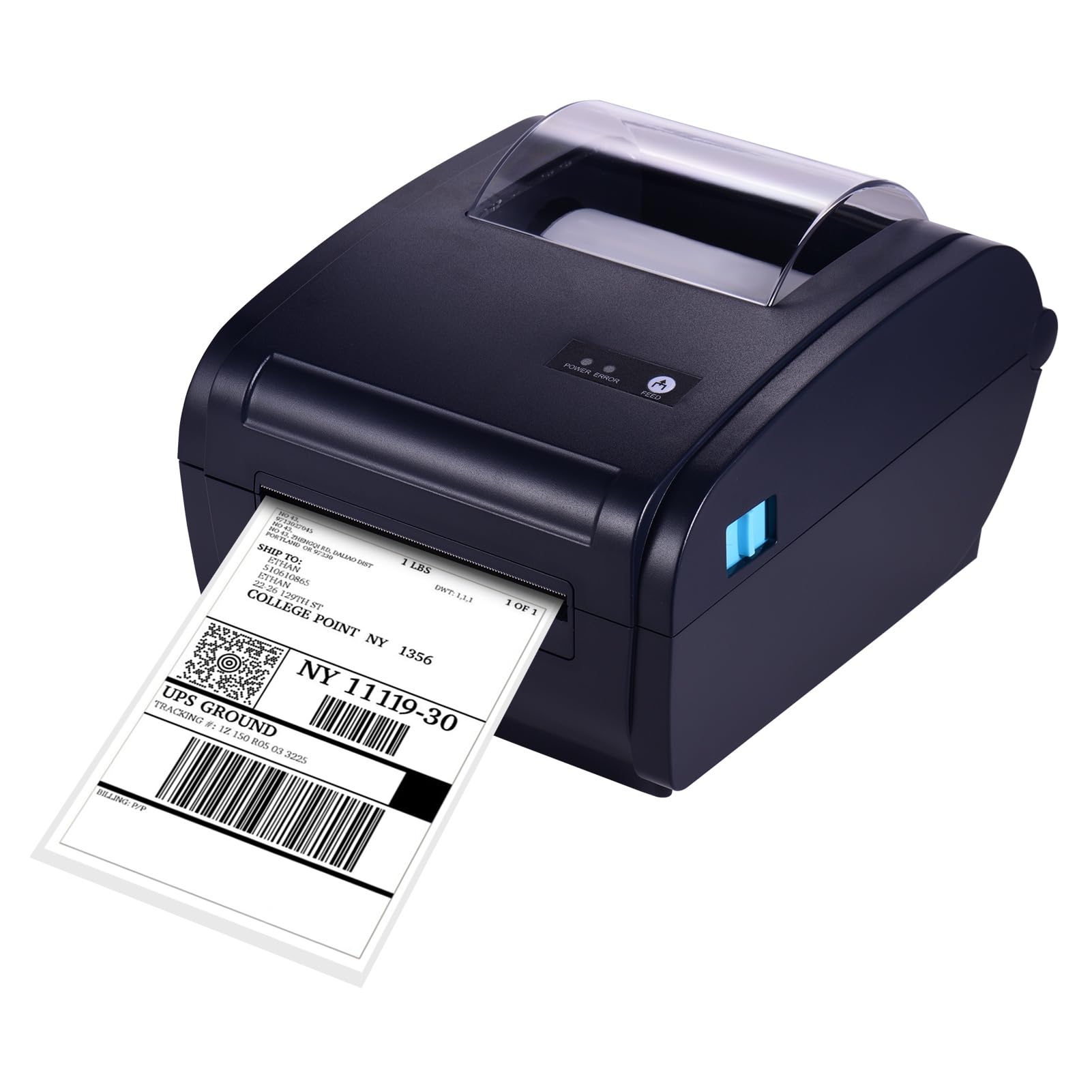 HUIOP Shipping Label Printer,Stampante Termica da Tavolo per Etichette da imballaggio 4x6 160 mm/s Stampante di connessione USB e BT ad Alta velocità Adesivo per etichettatrice Larghezza Massima