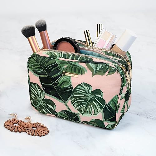 Miniatura 4 de Conair Bolsa de maquillaje, bolsa grande con doble cremallera y neceser para cosméticos, tamaño perfecto para usar en casa o viajes, organizador con