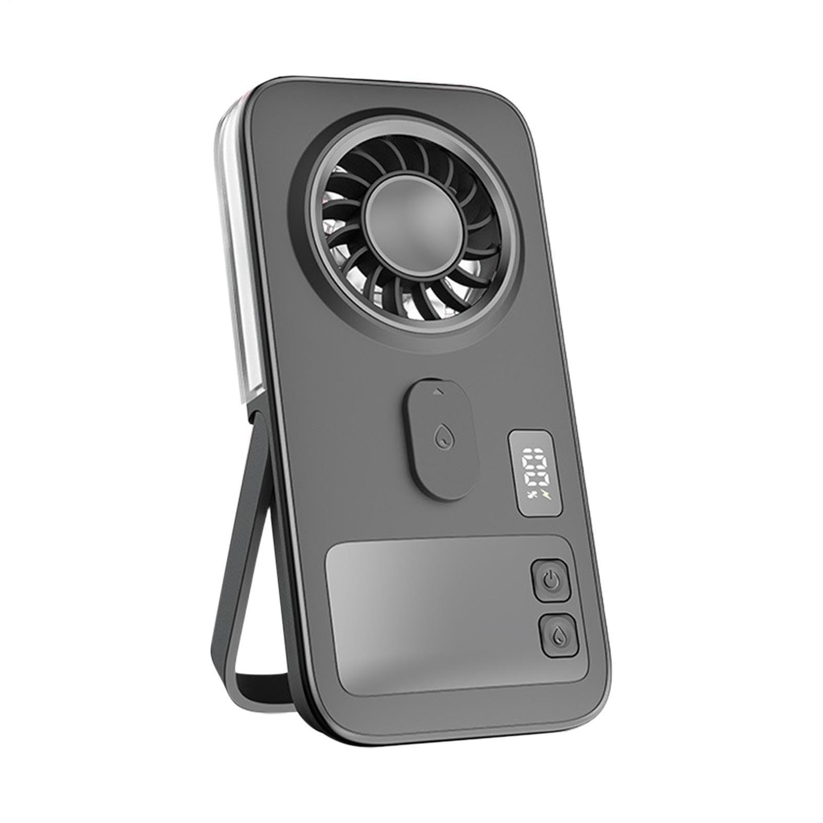 Handheld Misting Fan - Compact Portable Digital Display, USB Water-Replenishing Humidifying Mini Cooling, Ultra-Thin Battery Operated Mister | Handheld Spray Device, Home Office Outdoor Summer Travel