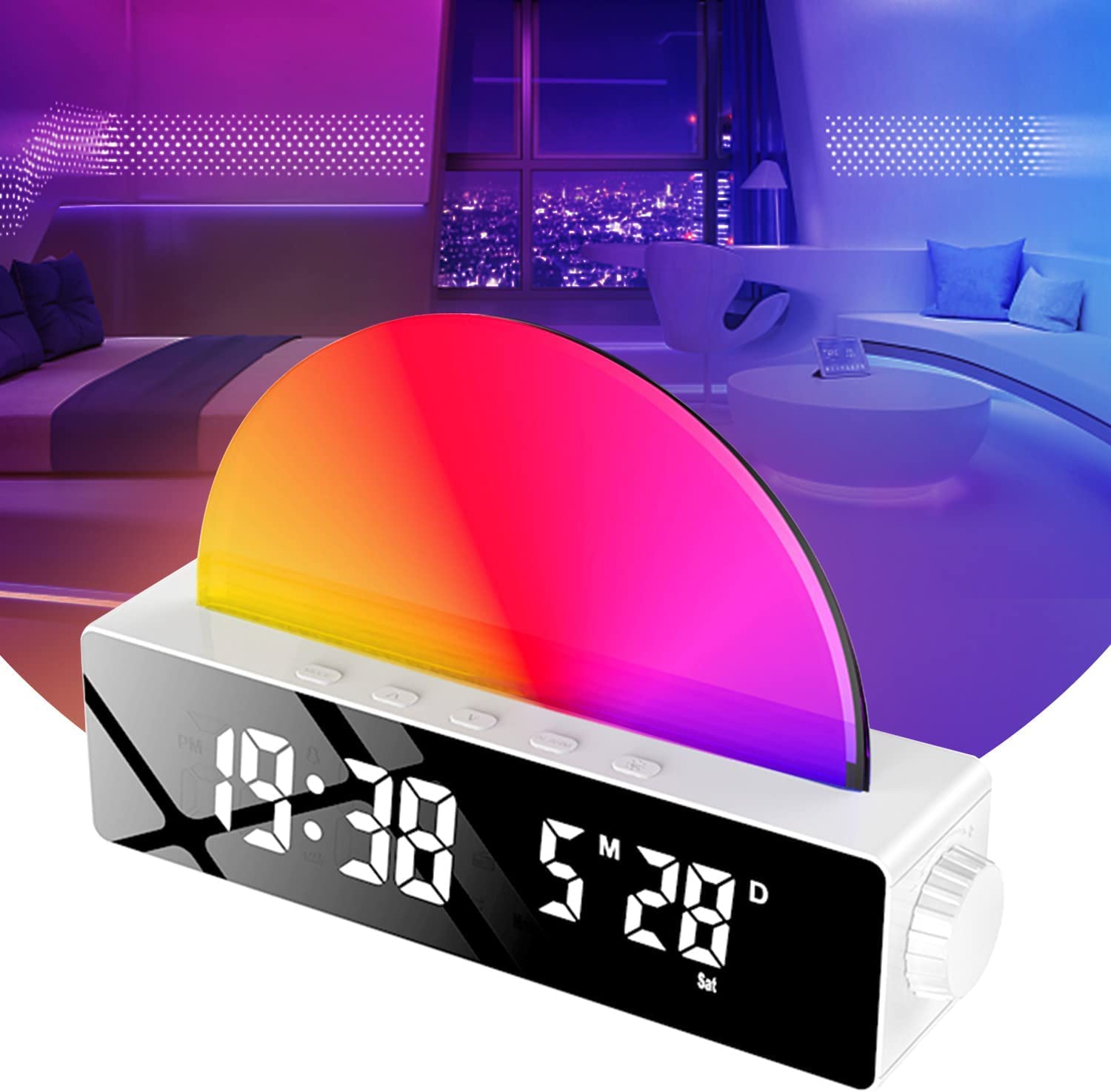 Buy AWOKZA Kids Alarm Clock Children's Sleep Trainer Cute Digital Voice