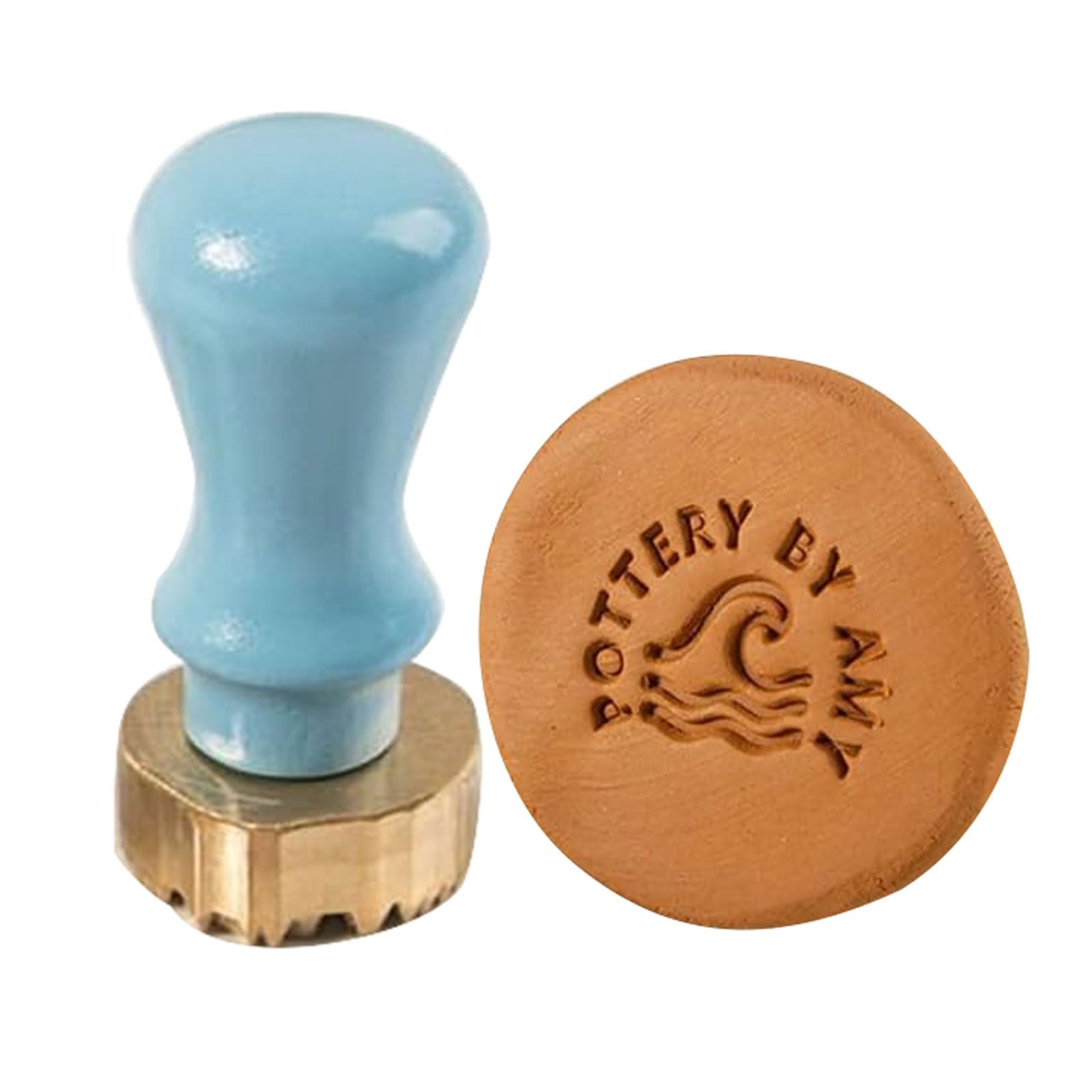 Timbro in ceramica personalizzato, timbro in argilla con firma e logo personalizzati, timbro in ceramica e sapone con il tuo design, strumento in ottone Timbri con firma(2 inches)