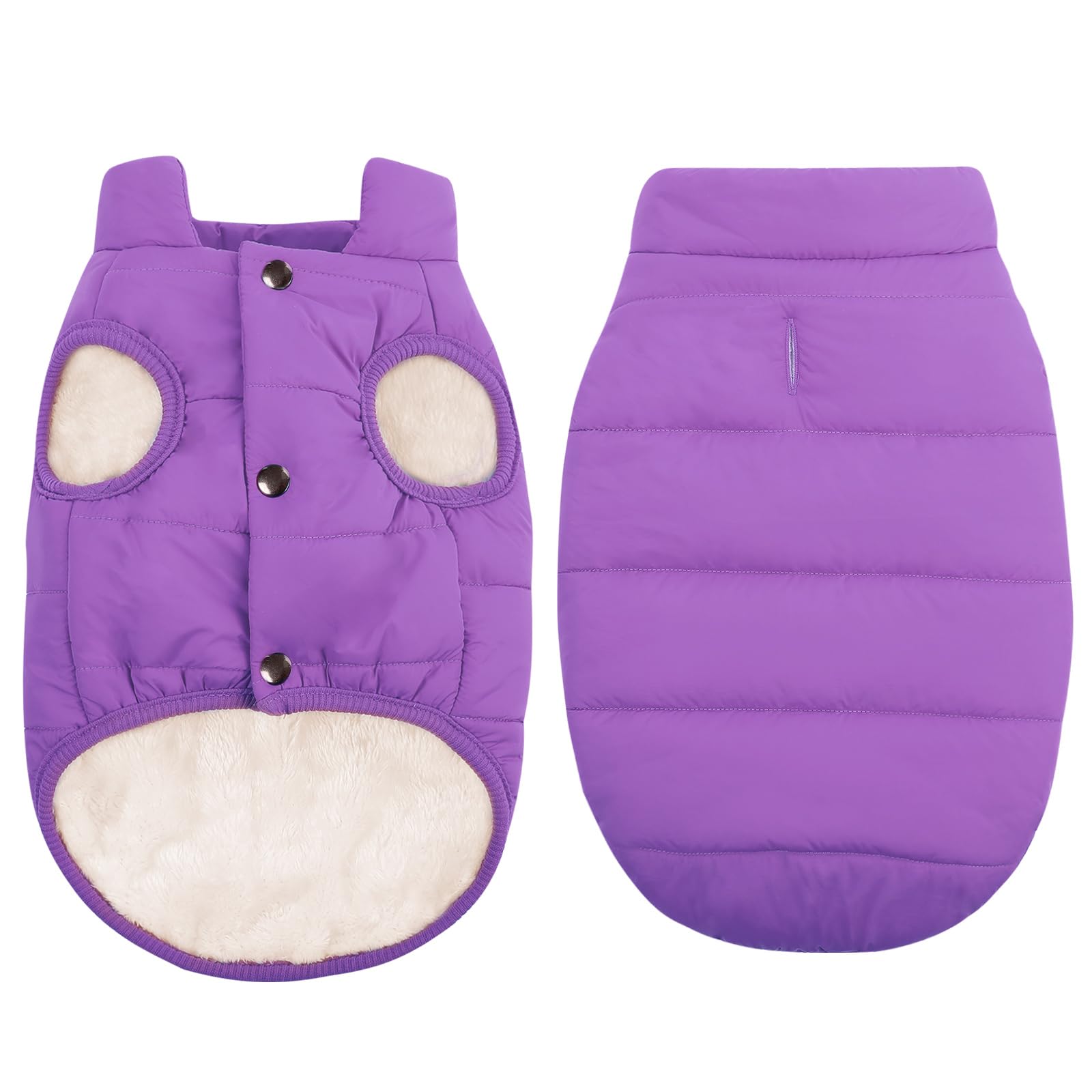 ASENKU Abrigo de invierno para perro, impermeable, resistente al viento, chaleco cálido a prueba de nieve para clima frío, abrigos de nieve ligeros para perros pequeños, medianos y grandes (morado, L)