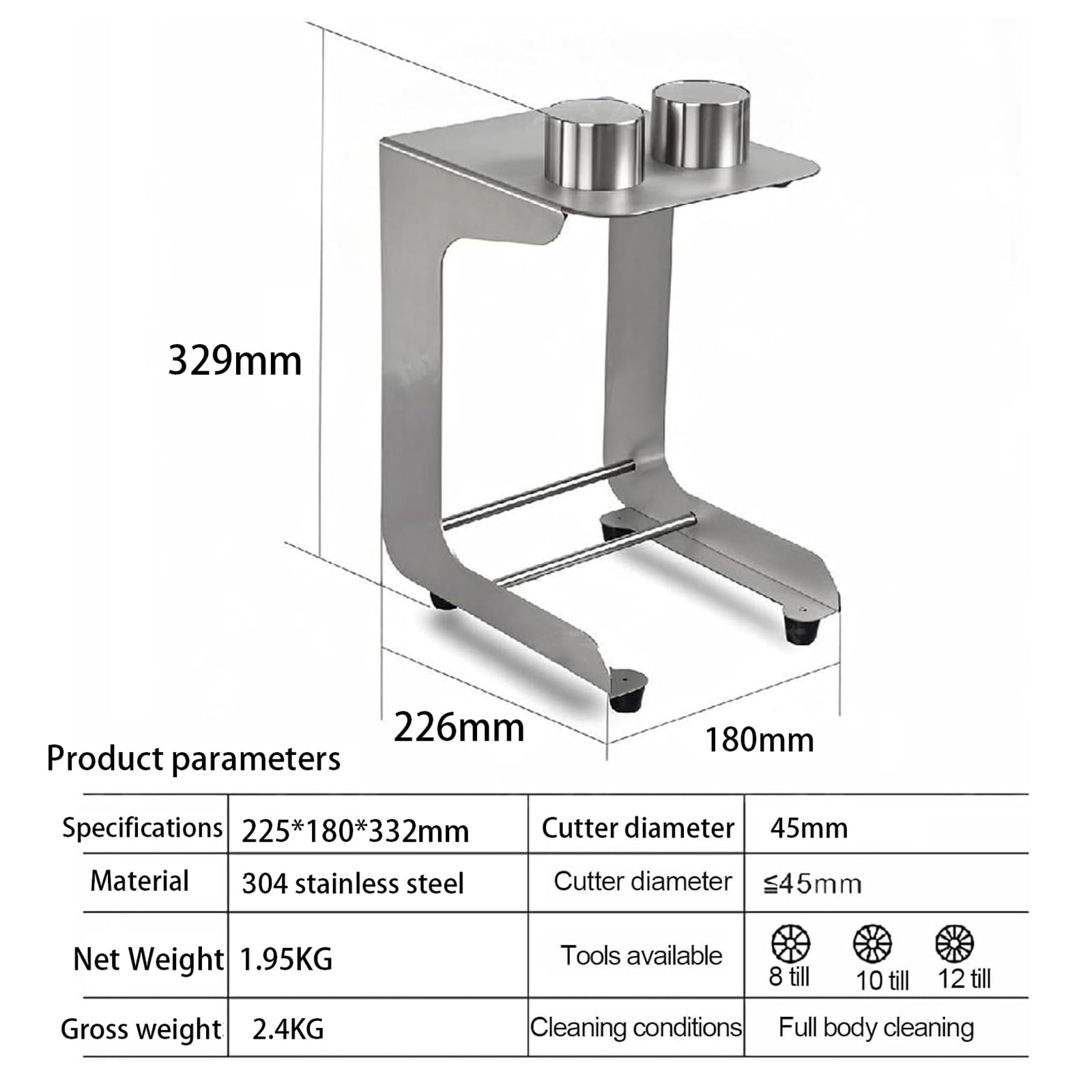 Affettatrice per cetrioli con 2 lame, in acciaio inox 304, diametro di taglio 45 mm, 10 fette/minuto, per ristoranti di sushi, mense, cucina