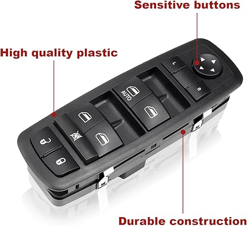 Miniatura 12 de Interruptor de ventana eléctrico compatible con Jeep Cherokee 2015-2022, Chrysler 200 2015-2017, Chrysler 300 2011-2020, Dodge Charger 2011-2019