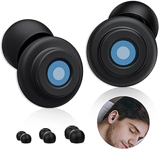 Ear Plugs for Sleeping Silicone Noise Cancelling Ear Plugs Hearing Protection for Dormitory Nap Soft Anti-Noise Working, Reusable Earplugs with Three Sizes Ear Tips and Filter for Noise Reduction