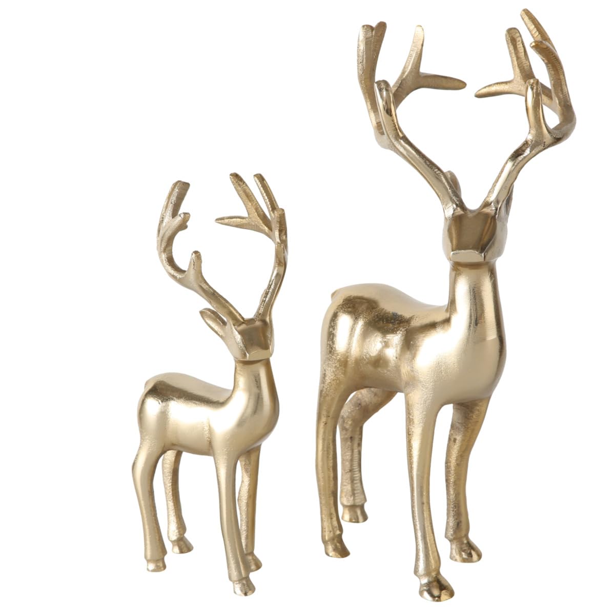 Boltze Figur Thielo (2 Teilig, Höhe 25-34 cm, Farbe Gold, Elchfigur, Dekofigur, Dekoaufsteller, Dekoration) 1016275, Normal