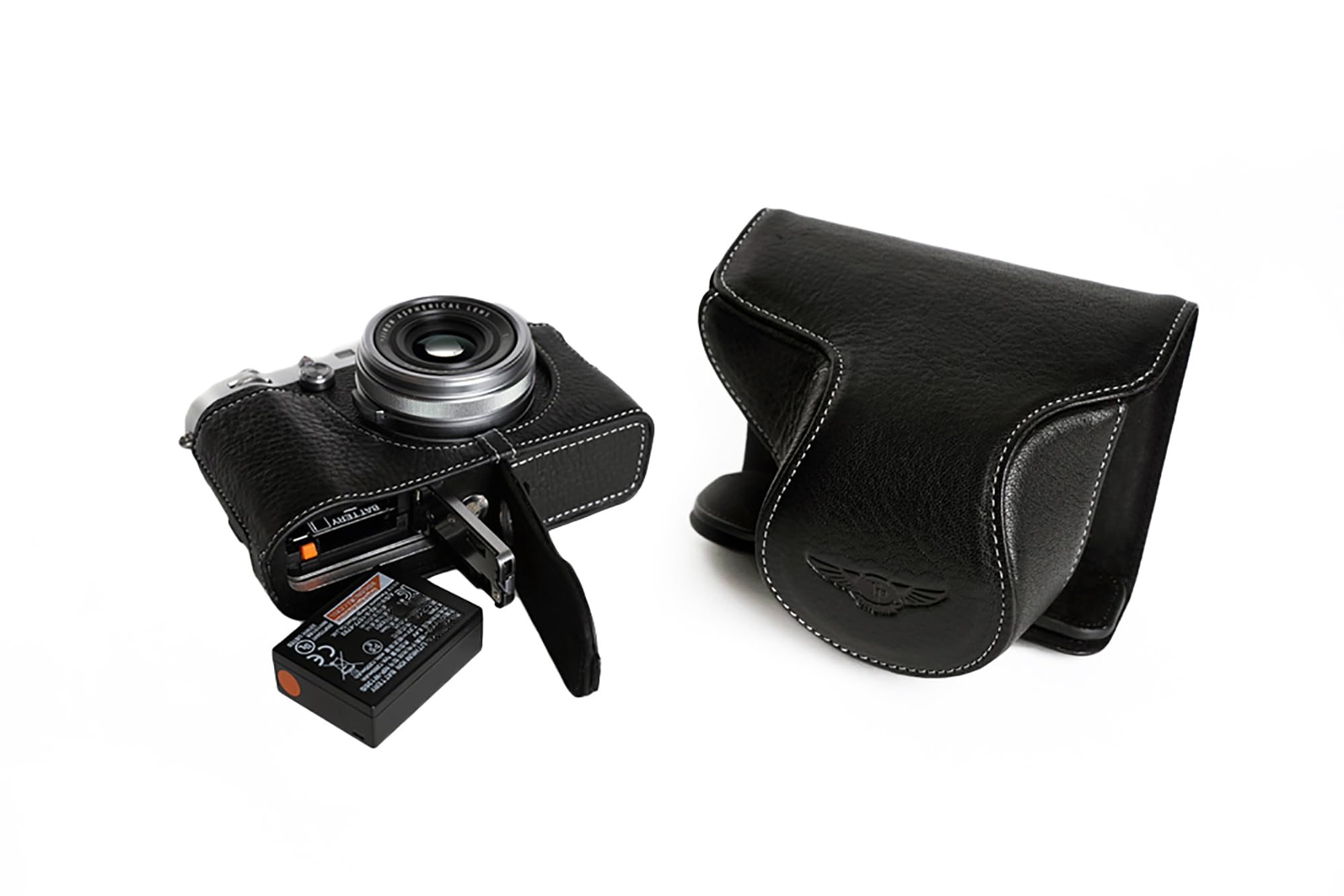 Genuine Real Leather Full Camera Case Bag Cover for FUJIFILM X100V Bottom Open B