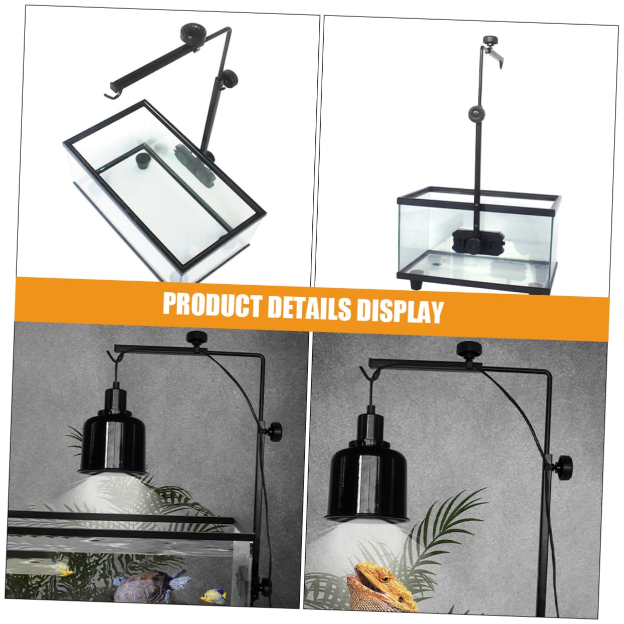 Abaodam Supporto Lampada Rettile per Acquari e Tartarughe Staffa Alta Durata per Lampade Riscaldanti e Illuminazione Terrari Accessorio Multifunzionale per Serbatoi Pesci e Rettili