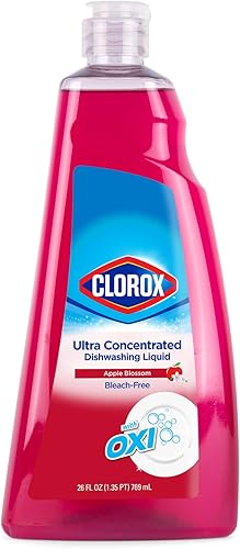 Clorox Jabón para platos ultra concentrado, jabón líquido para lavar platos con aroma a flor de manzana, 26 onzas líquidas, fórmula sin blanqueador,