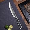 Sunnecko-Damascus-Steak-Knives-Set-of-6-Non-Serrated-Japanese-VG10-Stainless-Steel-Steak-knives-Dishwasher-Safe-5-Inch-Steak-Knives-G10-Handle-with-Wood-Gift-Box Sunnecko Damascus Steak Knives Set of 6 Non Serrated, Japanese VG10 Stainless Steel Steak knives Dishwasher Safe, 5 Inch Steak Knives G10 Handle with Wood Gift Box
