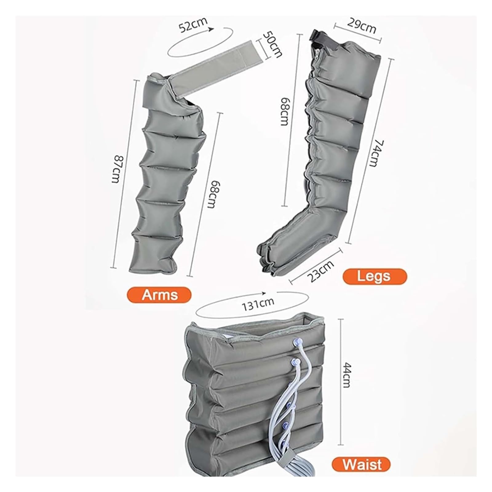 Botas de Compresión para Masaje de Piernas y Brazos - 6 Cámaras de Aire, Drenaje Linfático y Recuperación Muscular con Presión Ajustable, Ideal para Dolor y Circulación