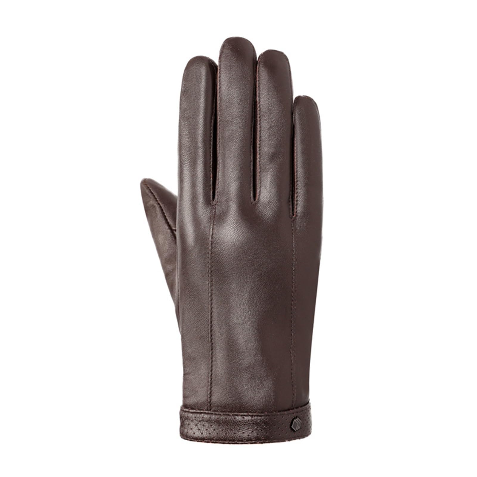 Gants de conduite en cuir pour homme hiver épais brun L pour éviter les mains gelées au volant