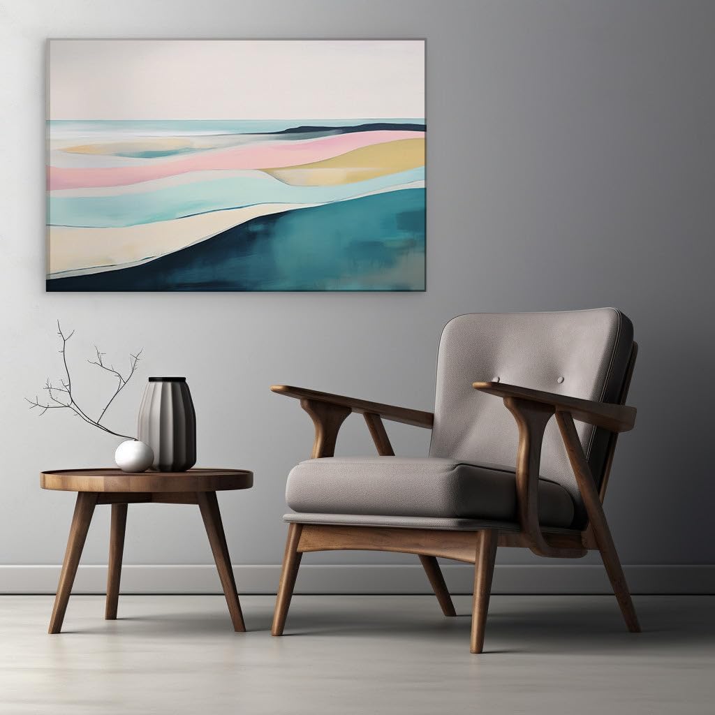 Canvas for Living room. Horizons of Color Blending Skies and Seas in Abstract Splendor, 27 x 18 inch Canvas Wall Art - Contemporary Masterpieces - Modern Home Decor