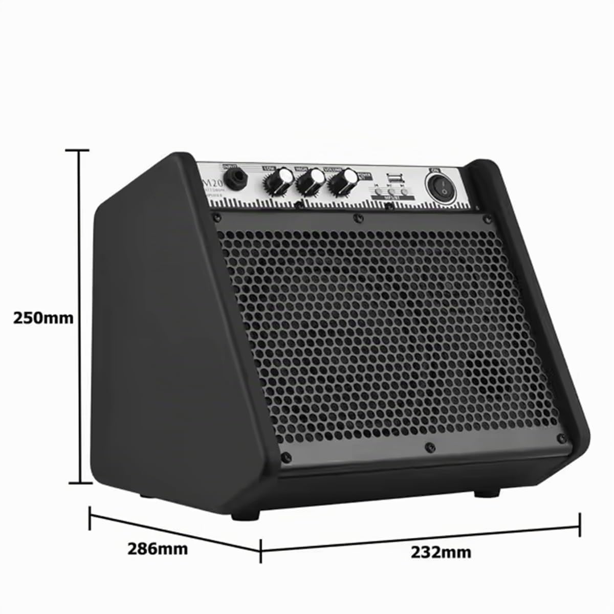 Coolmusic DM20 Bluetooth amplificateur de Moniteur Personnel amplificateur de Batterie électrique Haut-Parleur, Clavier et Haut-Parleur de Guitare Acoustique (20W avec câble)