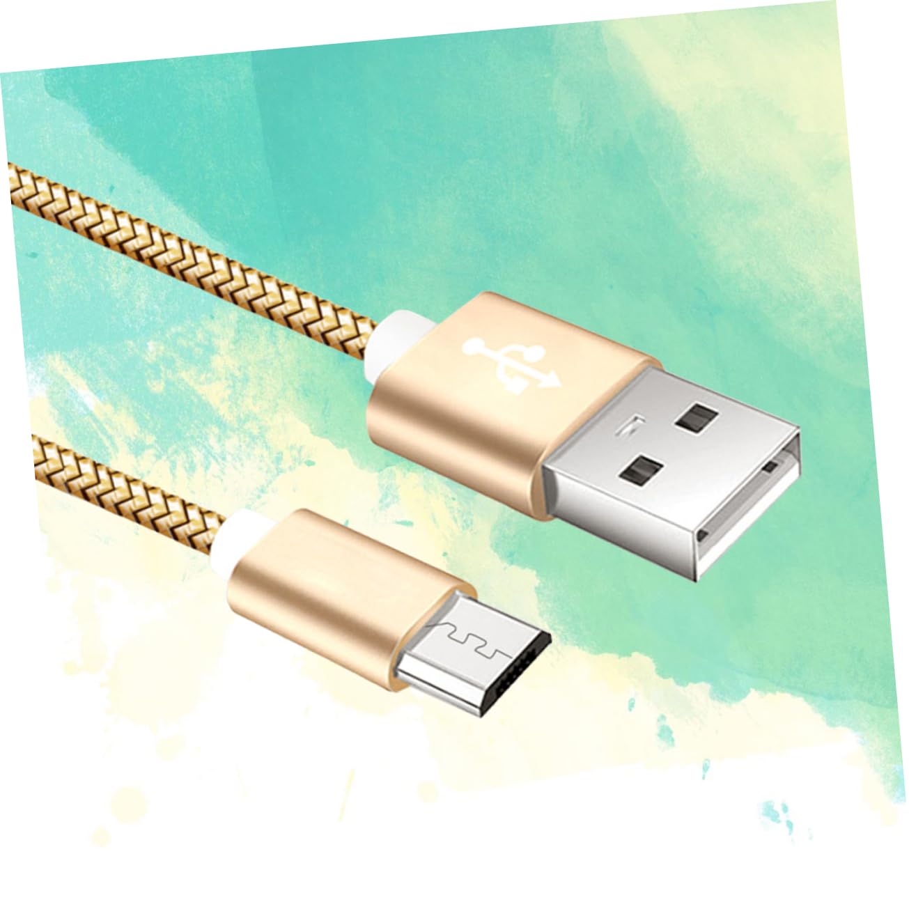 Gatuida 3pezzi Cavo Usb Nylon Intrecciato Da Cavo Di Ricarica Extra Resistente Per Smartphone e Tablet Alta Velocità Di Trasferimento Dati Colore Oro