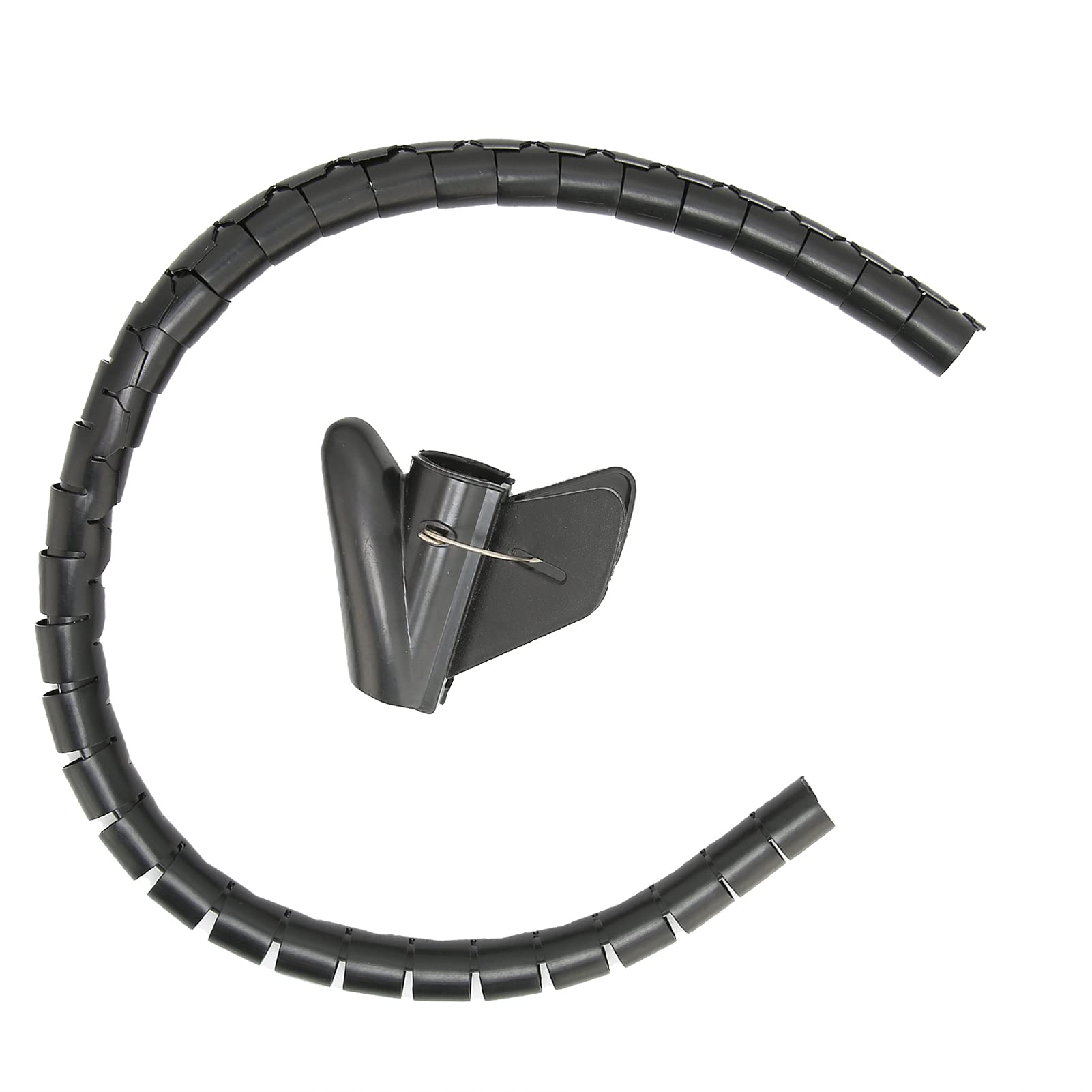 Manicotto per cavi, tubo metallico, guaina per cavo a spirale con, tubo aperto da 10 metri per uso domestico industriale, PE ritardante l nero (Φ42 mm)