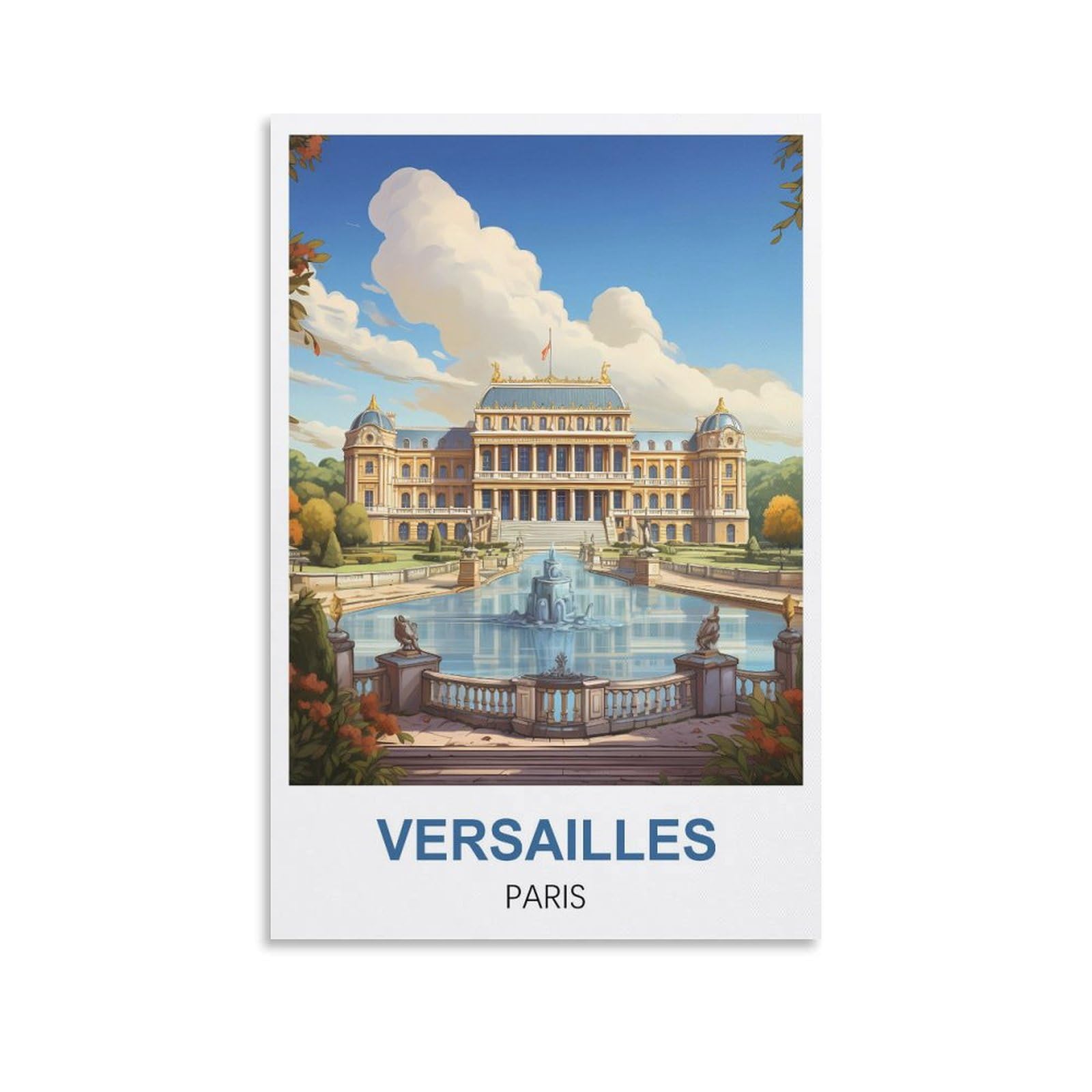 EZMLFA Diamond Painting Art Kits,Versailles Paris,5D Diamond Painting Kit for Adults Beginners, DIY Full Round Drill Gem Art Kits for Home Decor 50x60cm