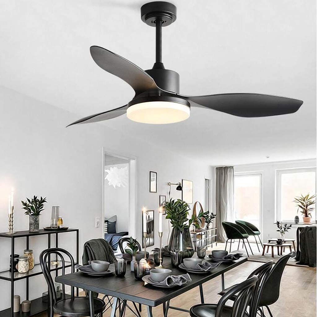 Wentylator Sufitowy z Lampą Nordyckie Kreatywne Wentylatory Sufitowe 3 Ostrza Wentylator Z Abs Lampy Ze Światłami Salon Domu Ściemnianie LED Światła Salon