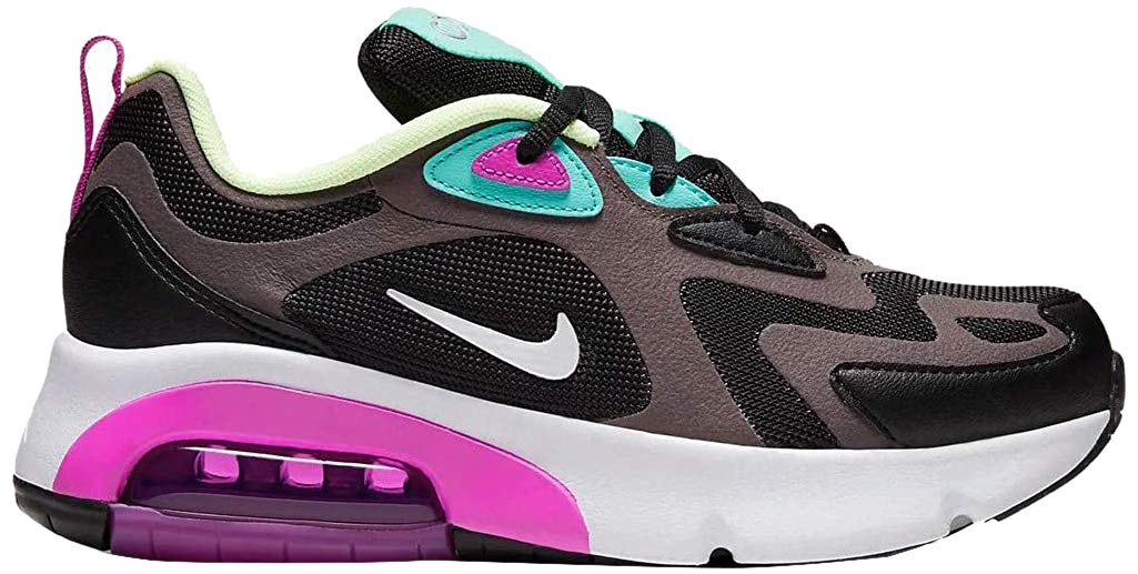 Nike Air Max 200 GS Running Trainers AT5627 Sneakers Shoes (UK 4.5 us 5Y EU 37.5, Black Metallic Silver 004)