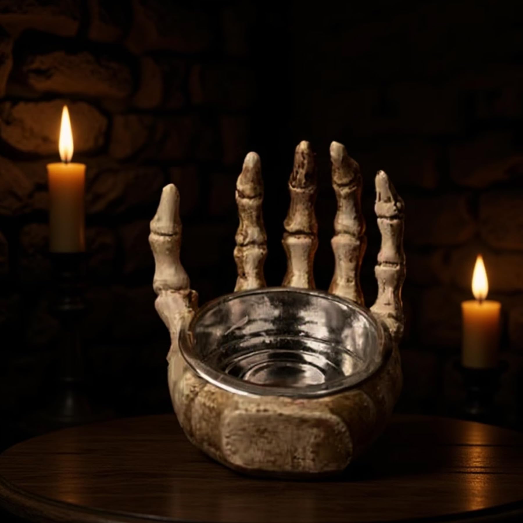 Chmentnanza Skeleton Hand Candle Holder Halloween Decor - Creepy Resin Candlestick - Scary Decor for Home, Party & Gothic Gift