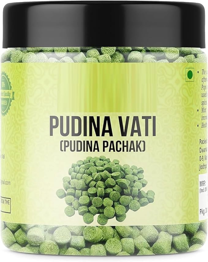 SS Pudina Vati – 350g | Mint Flavored Digestive Tablets | Spicy & Refreshing Mouth Freshener | Healthy Herbal Snack | Ayurvedic Digestive Chews | Ideal After-Meal Tablet
