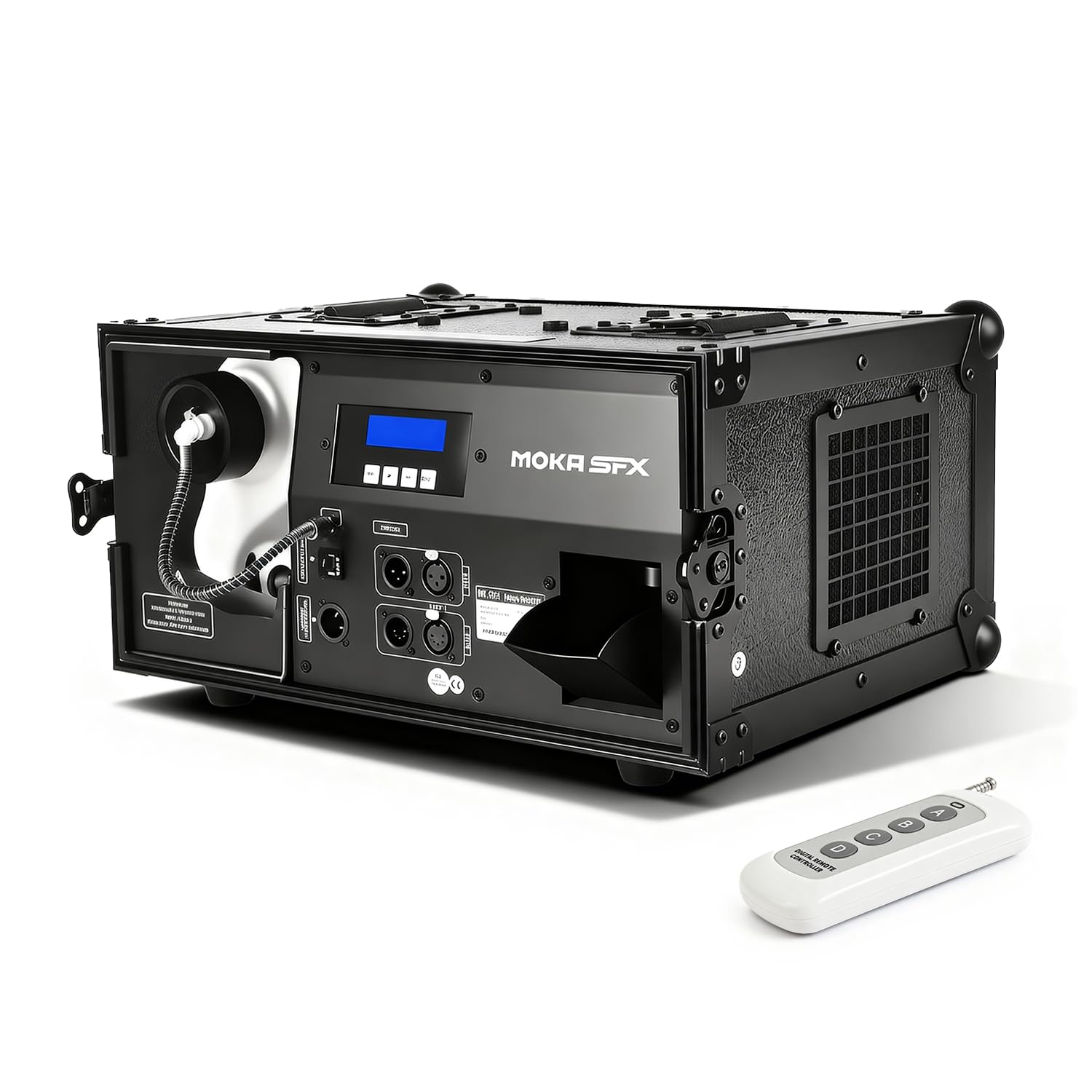 Moka Water-Based Hazer 1200W Silent Professional Haze Machine with DMX, Remote Control, Timer & Flight Case for DJ, Stage, Theater, Nightclub, Wedding, Church, Concert & Live Events (Hazer)