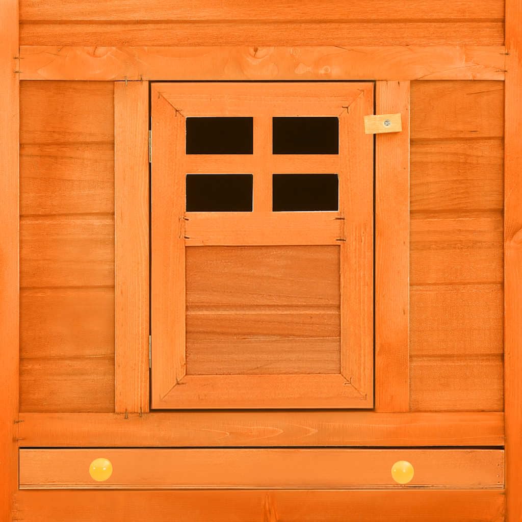 vidaXL Conejera para exteriores con madera maciza de abeto marrón