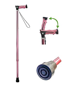 ⑦散歩からジョギングのお供にあかざ杖　持ってるだけで楽・楽！ ひかる安心2本杖 ショート ｜ 杖・ステッキ,ウォーキングポール